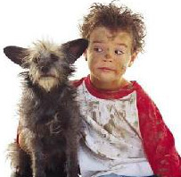 Child and dog muddy - Parasite Control